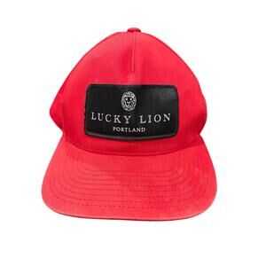 Lucky Lion Portland Red Trucker Hat — Dispensary Merch / Streetwear Collectible
